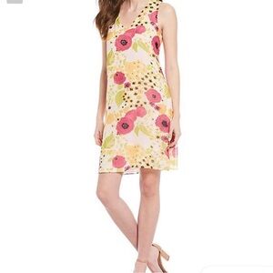 JB by Julie Brown Yellow Cream V-Neck Sundress